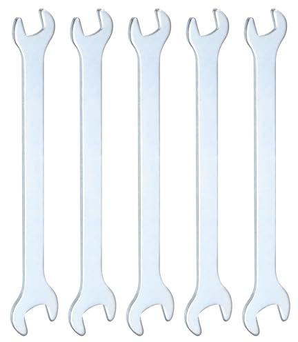 HARFINGTON 5pcs Double Open End Thin Wrench 5.5mm x 7mm Metric Super Thin Small Flat Head Wrench Galvanizing Open Ended Spanner for Automotive Repair Furniture Assembly