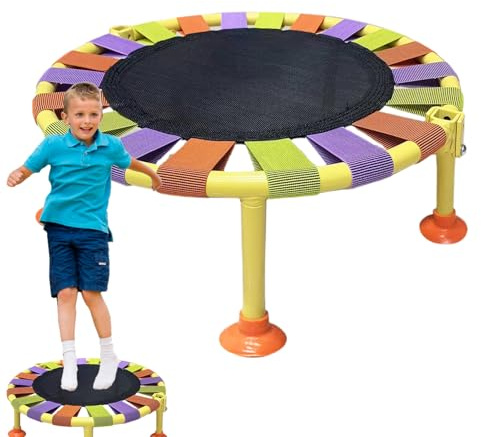 Pieghevole bres - Mini trampolino pieghevole | Mini bres pieghevole per bambini con altezza | Rimbalzo interno con manico 42 pollici 110 cm pieghevole e portatile