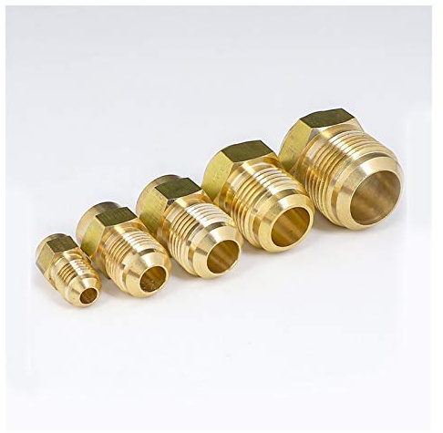 Garden Hose Connection Accessories 45 Degree SAE 1/4 3/8 1/2 3/4 Bell Mouth Screwed to The End of The Feed Pipe Joint Brass Pipe Fitting Adapter Water Gas Air Fuel