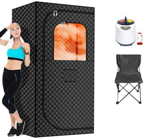 Sauna Rilassamento Muscolare, Sauna Anti Stress 1200w, 2l Steamer, Tenda Sauna Pieghevole, Sauna intrinseca per Adulti, Sedia Inclusa, Sauna a Vapore Portatile per Casa(80cm(31.4in))