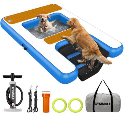 GYMMALL Uppblåsbar Vattenramp för Hundar 170×120 cm Max. 150 kg