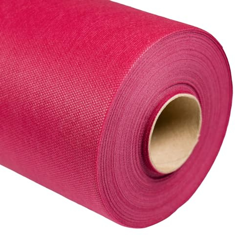 ACESA - Rollo Mantel de Papel Tela Largo 1,20x50m | Efecto Tela Reutilizable Impermeable | TNT Lavable y Esterilizable para Hostelería y Eventos | Color Burdeos