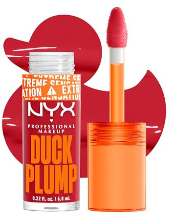 NYX Professional Makeup Lip Plumping Gloss, Intense Colour and High Pigmentation, With Extreme High Shine Finish, Infused with Spicy Ginger, Vegan Formula, Duck Plump, Cherry Spice