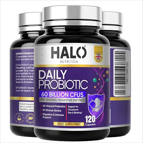 Bio Cultures Complex Probiotics & Prebiotics - 60 Billion CFU - 2 Months Supply - 120 Capsules - 20 Live Bio Cultures - Lactobacillus & Bifidobacterium Strains - Vegan -Halal- Complex Capsules