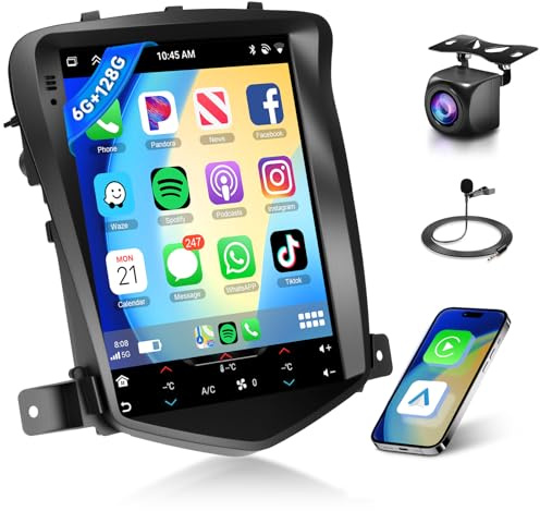KYNNT 8 Core 6G+128G Android Car Radio for Chevy Cruze J300 2009-2015, Wireless Carplay Android Auto, 5G WiFi+GPS, 9.7 Touch Screen Radio for Cruze, Bluetooth Backup Camera, FM RDS SWC