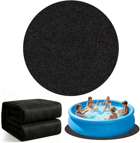 TZEKING 4m Pool Unterlage Outdoor,Runde Poolunterlage, Poolmatte Bodenschutzplane für Aufstellpool & Whirlpool, rutschfeste & wasserdichte Unterlage für Gartenpool, Faltbare Schutzmatte für Boden