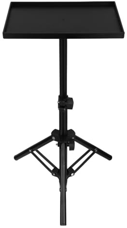 Vaguelly Soporte de Proyector Portátil Trípode Ajustable y Bandeja Antideslizante, Altura Telescópica 30-50 CM para Uso en Escritorio, Suelo y Transmisión