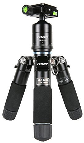 Fotopro Mini Tripod, trépied de Voyage Compact avec rotule à déclenchement Rapide, M-5 Mini 2 trépied de Table en Aluminium pour Appareil Photo avec Sac de Transport Chargement jusqu'à 5kg