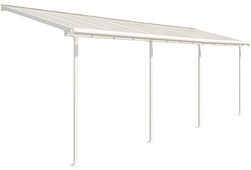 Palram - Canopia Terrassenüberdachung Sierra | 671x228x300 cm | Weiß | Aluminiumrahmen | 6 mm Doppelstegplatten | UV-beständig | Schneelast 100 kg/m² | Balkon & Terrasse