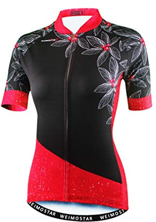 Damen Radtrikot 2020 Fahrradbekleidung Tops Kurzarm MTB Sport Wear Gr. M, rot / schwarz