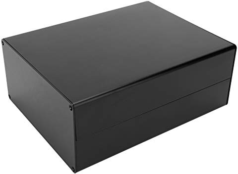 Walfront Aluminum Enclosure Split Type 80x160x200mm Black Includes 2 Cases 2 Cover Plates 8 Screws