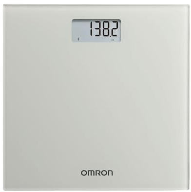 OMRON Digital Scale with Bluetooth Connectivity (SC -150) - 330 lb Weight Capacity - Use with Free OMRON Connect App - Light Gray