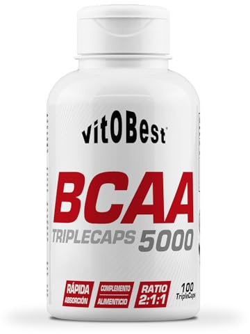 VITOBEST | Aminoácidos BCAA 5000 en Cápsulas | Ayuda a incrementar y conservar la masa muscular, reducir la fatiga en el ejercicio y favorecer la recuperación del músculo | 100 TripleCaps