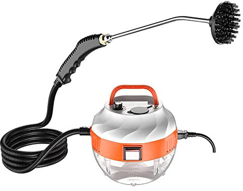 RISELY Machine De Nettoyage À La Vapeur Portable, Nettoyeur À Vapeur sous Pression Robuste De 3800 W avec 6 Niveaux De Réglage La Vapeur,débit Vapeur : 50-400 ML/Min,pour Moquette Climatiseur Hotte