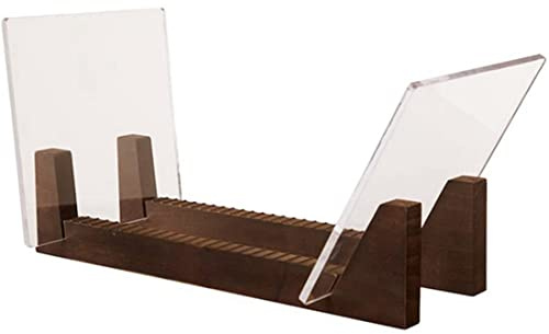 Fuzzbat Support de rangement pour disques vinyles - Extrémités en acrylique - Support de présentation en bois pour album vinyle