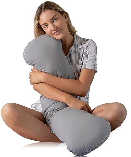 SleepCloud Weighted Body Pillow 6.5lbs - Weighted Pillow for Deeper Sleep (41 x 10) - Cooling Body Pillows for Adults, Full Body Pillow for Sleeping, Side Sleeper Body Pillow with Cover