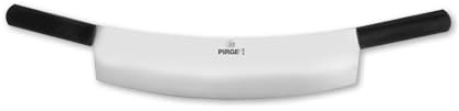 Pirge Ecco Stor Gungkniv för Kött 40 cm Dubbelt Handtag Svart Enkelbladig Örthackare - Slaktarkniv - Köttkniv - Rostfritt Stål Professionell Kockkniv - Ergonomisk Plastskaftdesign