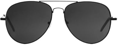 KRYMSON 1 par de gafas de sol de aviador + 1 caja de almacenamiento, gafas de sol de pesca, gafas de sol de esquí, gafas de sol polarizadas para hombre y mujer (negro), Negro