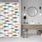 ASDCXZ Fisch Duschvorhang 120x200 cm, Gelb Grün Rot Ozean Bunt Fisch Anti-schimmel Bad Waschbar Schmal Duschvorhänge Polyester Textil Wasserdicht Duschvorhang für Badewanne mit 8 Haken