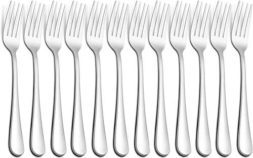 ALLBASA Fourchette de Table en Acier Inoxydable - Couverts de Table, Fourchette à Steak pour Cuisine (Lot de 12pcs)