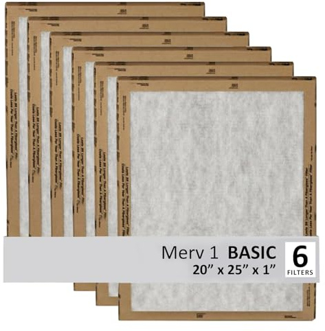 Filtrete 3M MERV 5 HVAC AC Ofenfilter Ersatz, 20 x 25 x 1, 6er-Pack (tatsächliche Größe 50 x 62,7 x 2,2 cm)