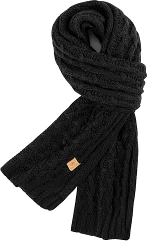 PAGE ONE Women's Ribbed Knit Scarf Winter Warm Long Big Wrap Cashmere Wool Thick Large Chunky Scarf for Women
