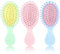 COMNICO Mini Haarbürste, 3-teilig kleine Reise Entwirrung Bürste Weiche Borsten Nasses Trockenes Haar Bürste, 3 Farben Bio Haarbürste Ohne Ziepen Oval Bürste für Glattes Lockiges Dickes Haar