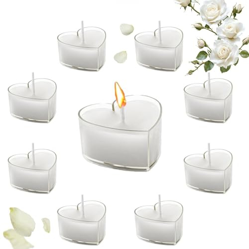 Candele a Forma Di Cuore,Candele San Valentino,Candela D'Amore Romantico,Candele Romantiche a Forma di ​Cuore,Candele a Cuore,Adatto alla Maggior Parte Delle Occasioni di Appuntamenti Romantici,Bianco