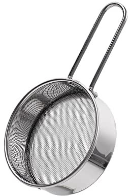 Flour Sifter Kitchen Filter Spoon Colander, Stainless Steel Fine Mesh Strainer Powder Sieve Small Flour Sieve for Powder Sugar Coffee