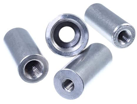 SECCARO Manicotto di riduzione M8 su M10, acciaio inox V2A VA A2, versione rotonda, due diverse filettature interne, 5 pezzi