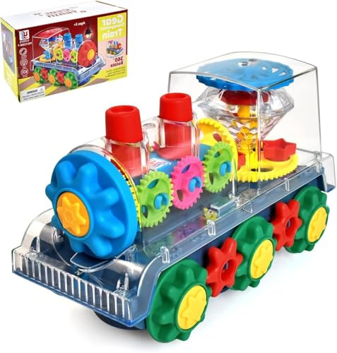 GUUMFOLL Transparent Train Gear Toys for 3+ Years Boy and Girl Gift (JY388-7)
