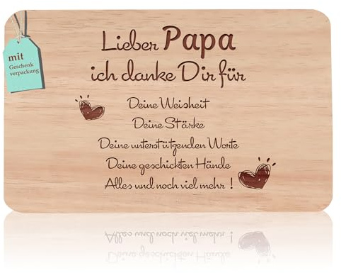 Frühstücksbrettchen Papa Geschenke | Brotzeitbrett mit Gravur | Vatter Geschenke Buchenholz | Geschenkidee ideal für Vattertag Geburtstags Weihnachten