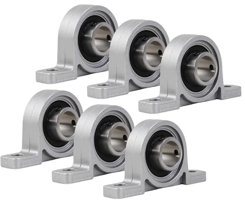 NZNSML 6 Stück Stehlager Lagerbock 12 mm Innendurchmesser Flanschlager Vertikale Zinklegierung Gehäuselager KP001 Kugellager für 3D Drucker Achse Welle Maschine Druckmaschinen