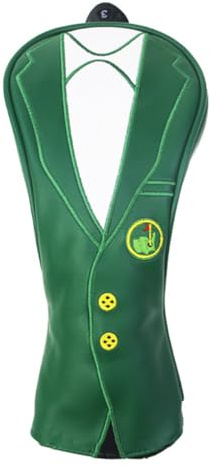 ALCXAZS Cubiertas para Palos de Golf, Equipo Deportivo de PU, Impermeable, Divertido Interior Felpa Gruesa, Protector Conductor Gama, Chaqueta Verde, Poste Digital