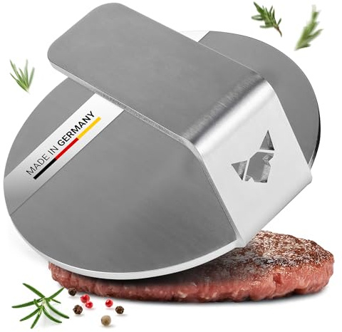 FENNEK Burger Smasher I grillpress för hamburgare av högkvalitativt slipat rostfritt stål I verktyg för kök, trädgård, restauranger, camping och mycket mer.