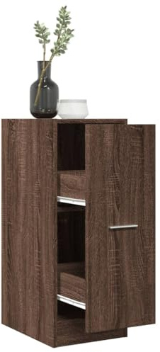 Nqyjm Armario farmacéutico marrón efecto roble 30 x 41 x 77,5 cm armario de madera para salón, dormitorio, oficina