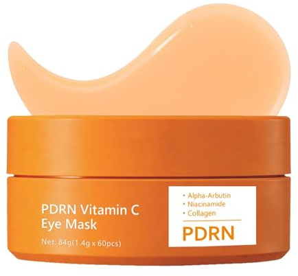 Mascarilla para el contorno de ojos con vitamina C y niacinamida, con alfa-arbutina. Parches iluminadores que reducen eficazmente las ojeras y las bolsas. 60 unidades por paquete.
