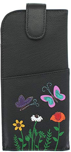 Mala Leather Sophia Collection Soft Leather Glasses Case 5159_42 Black
