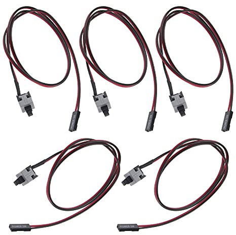5 st 2-stifts SW PC strömkabel på/av tryckknapp ATX datoromkopplare kabel omstart strömbrytare enkel att installera 50 cm