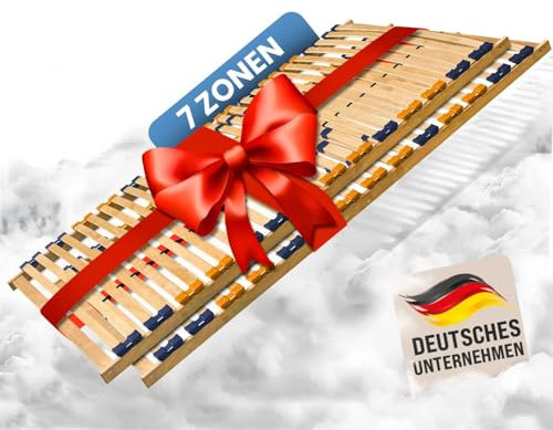 Coemo Partner-Set 2 x Lattenrost MULTIRA 90 x 200 cm starr 7-Zonen 28 Leisten Härtegrad verstellbar