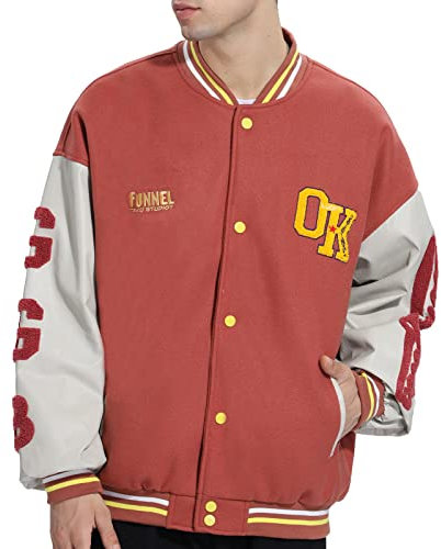 GIJOVANA Mens College Jacket med broderi Övergångsjacka Ladies Sports Jacket Baseballjackor höst vinter