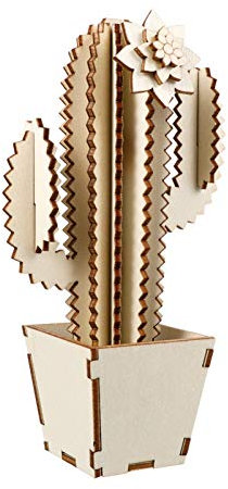 ifundom Elegante E Leggero Ornamento in Legno A Forma Di Cactus Ideale Per Decorare La Casa E La Scrivania