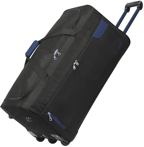 Rocklands® Lightweight Luggage Rolling Holdall Suitcase Wheeled Duffle Bag Cargo Sport Travel Bag RL501 (Navy/Black, Large - 32 (H84 x L42 x W40 cm))