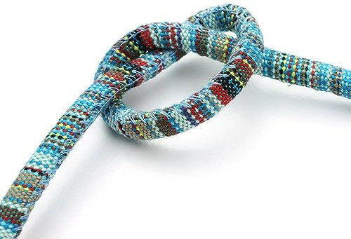 Generic Cordón de algodón multicolor de 6 mm, cuerda étnica, tela de algodón de 6 mm, para hacer joyas, procesamiento atractivo