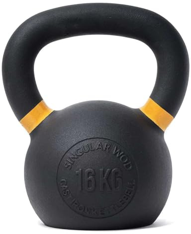KETTLEBELL CAST IRON 16 KG SINGULARWOD – Pesa rusa de hierro fundido para crosstraining y fitness. Entrenamiento de fuerza y movimientos funcionales.
