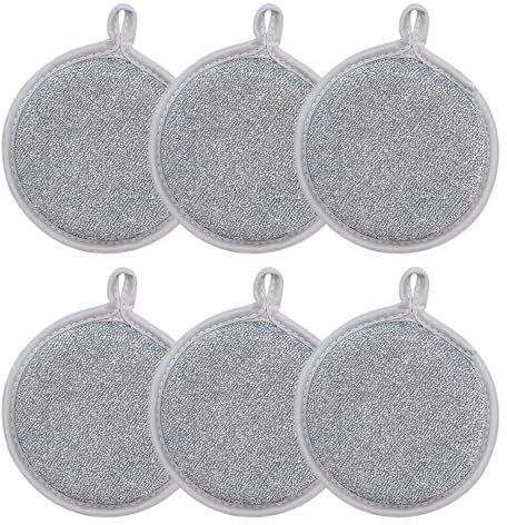 Panno per lavare in filo metallico, strofinaccio in filo metallico antigraffio - 6 stracci in spugna per lavare i piatti in rete - Asciugamani da cucina, strofinacci multiuso, panno per la