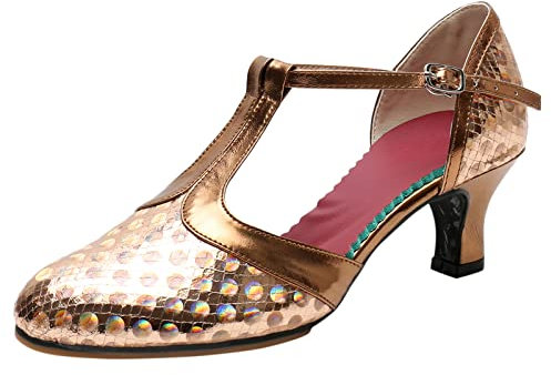 Wide Fit Ballet Pumps For Women Toe Shoes Black Ballet Shoes Dance Shoes For Womens Latin Dance Shoes Heeled Ballroom Tango Party Sequin Dance Shoes Sandals Ladies Shoes Size 6 Ballet (Bronze, 4.5)