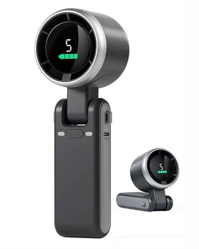 Générique Ventilateur portable 5 vitesse 12H d'autonomie Écran digital base pliable Bureau/Cou 3600 de poche avec pied type C