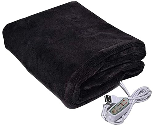 Couverture électrique 39, 4 x 25, 6 pouces 2A/5 V USB Couverture chauffante 3 réglages de chaleur 3 réglages de minuterie Lavable en machine Châle chauffant rapide en fibre carbone pour une utilisa