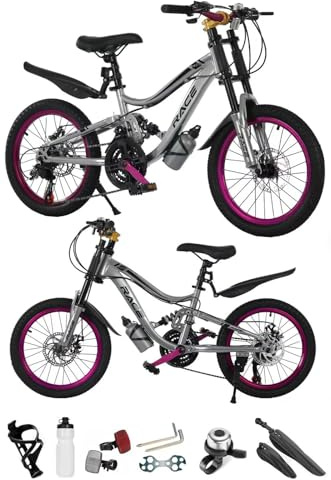 18, 20”, 22 Inch Mountain Bike, Girls Bicycle, Child Bike, Kids MTB, Sport’s Cycle,19 KG Lightweight, Double Suspension, 21 Speed, Dual Disc Brakes, New (22 Inch)